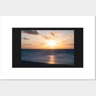 Beautiful Golden Cancun Sunrise Cancun Mexico Posters and Art